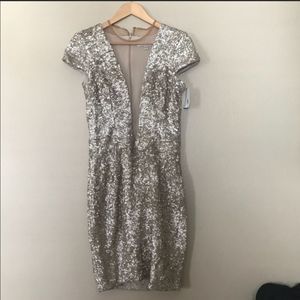 NWT Dress the Population Blush Sequin Dress